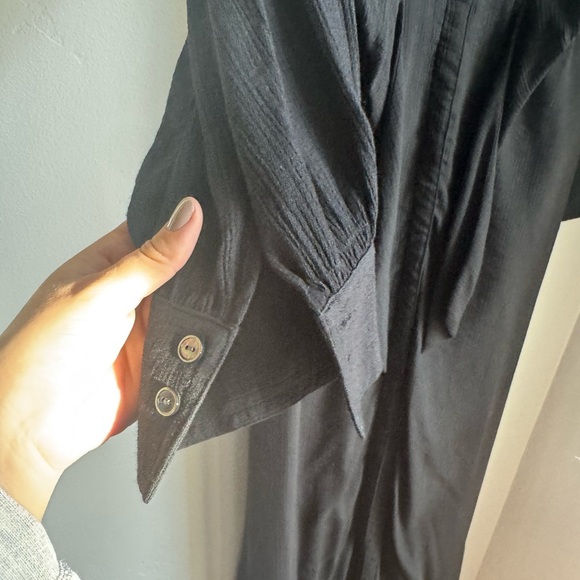 Brochu Walker Black Tie Waist Maxi Dress S Minimalist Luxe Resort Chic modern - Picture 8 of 10